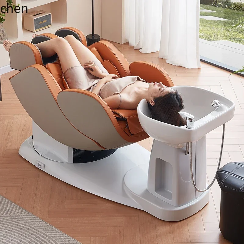 H1 electric massage semi-reclining flush bed intelligent rotating hair chair multi-functional head treatment water