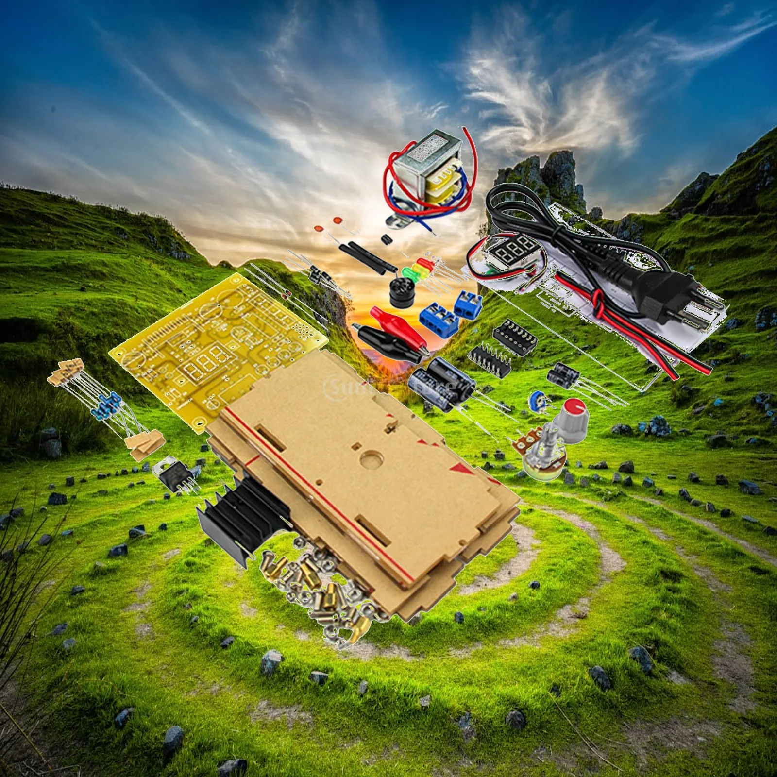Adjustable Power Supply Module LM317 Voltage Regulator Board DIY Kit for Electronic Projects and Learning
