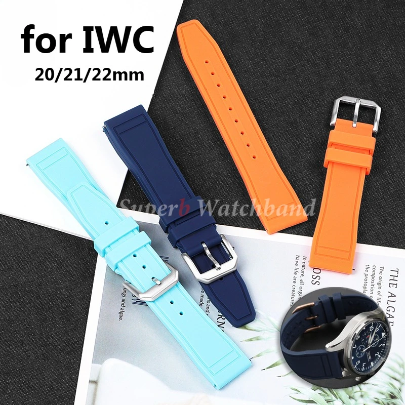 الإفراج السريع أشرطة ساعة اليد ل IWC الطيار البرتغال بورتوفينو 20 مللي متر 21 مللي متر 22 مللي متر قسط الأربطة المطاطية الناعمة أساور رياضية مقاومة للماء