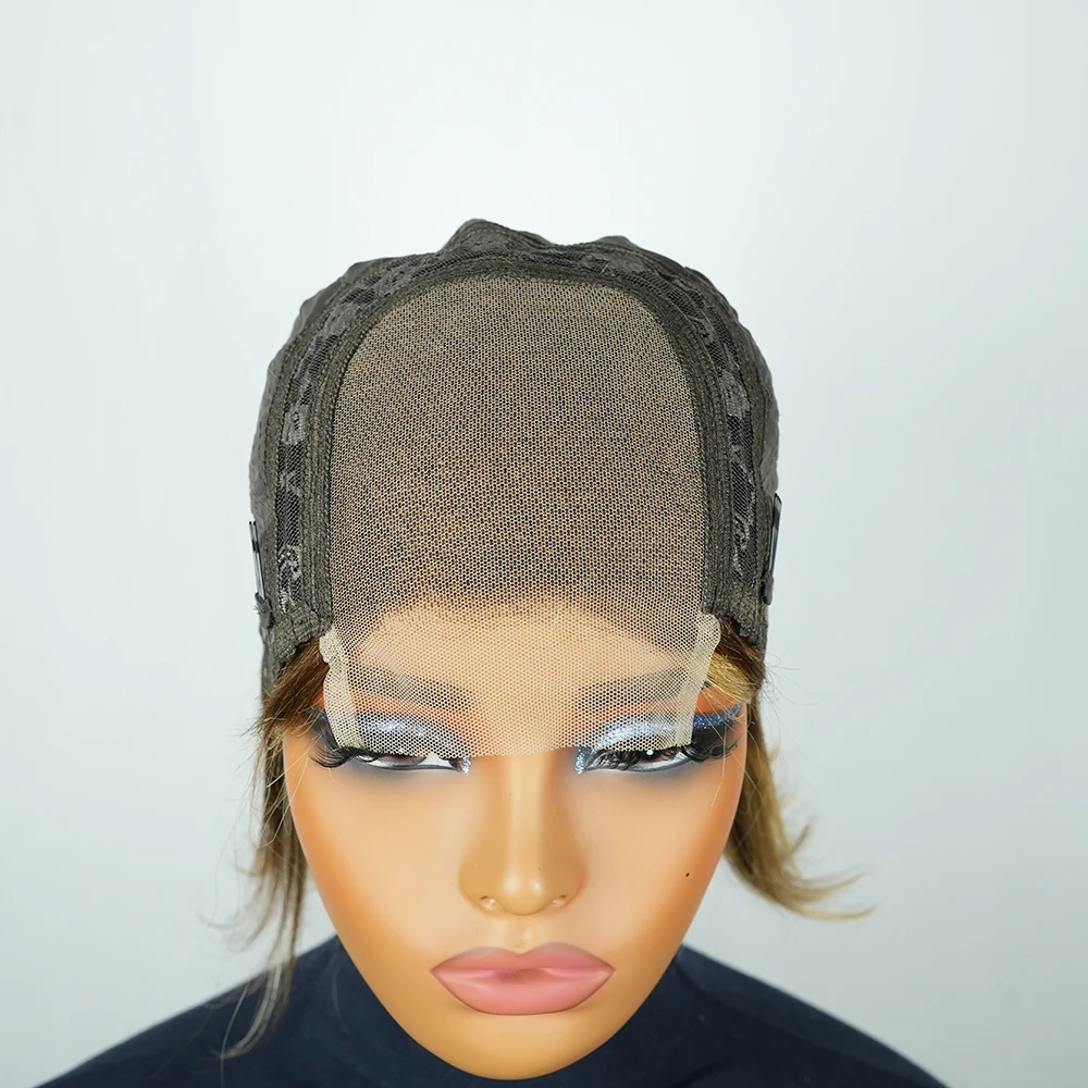 Peluca Bob de cabello humano 4*4 Hd, pelucas de cabello humano transparente para mujeres negras, peluca de cabello humano con frente de encaje, cabello liso