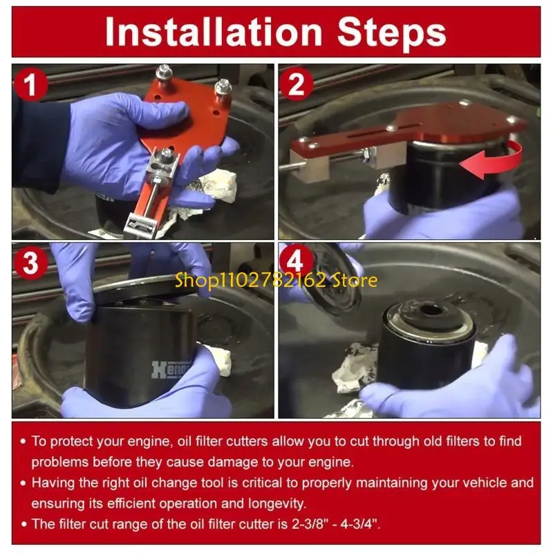 547B فلتر الزيت أداة القطع فلتر الزيت أداة إزالة الصواميل فلتر الزيت القاطع لتصفية نطاق القطع 2 3/8 "-5" القطع #3