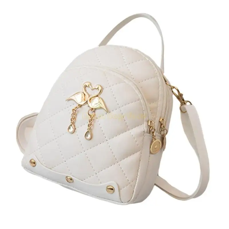 X90D Trendy PU -Rucksack Rucksack Travel Umhängetasche Casual Telefon Daypack