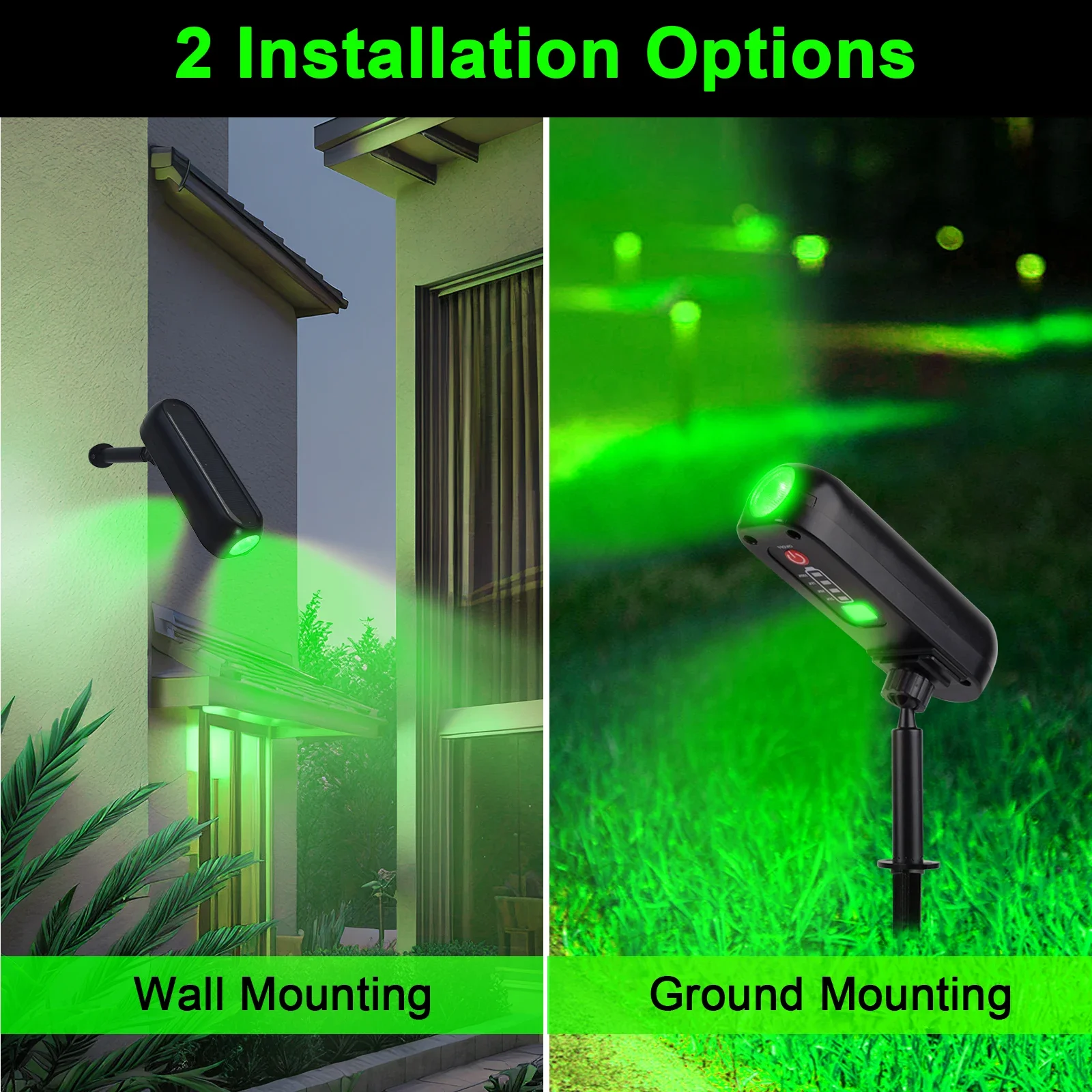 1/2PCS Solar LED Light Outdoor Solar Wall Light IP65 Green/Warm Garden Light Solar Spotlights Solar Uplights,Trees Pathway Yard