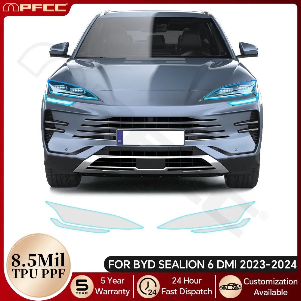 

For BYD SEALION 6 DMI 2023 2024 Car B C Pillar Headlight Rearview TPU Paint Protection Film Pre-cut PPF Clear Bra Anti-scratch