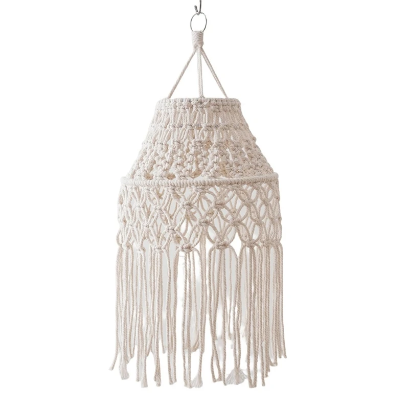 

Artistic Cotton Tassels Lamp Cover Woven Macrames Lampshade Hanging Decoration