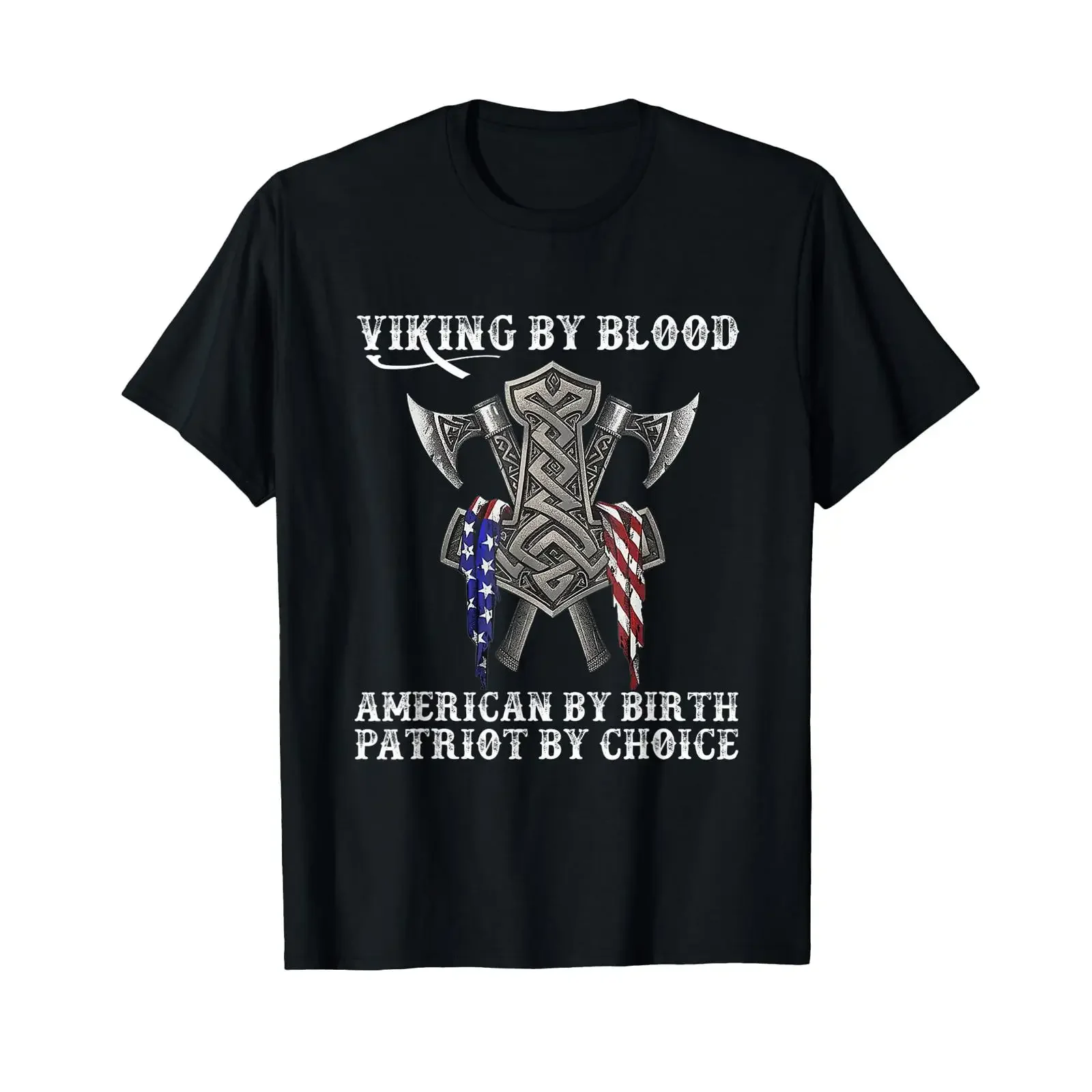 Viking by Blood American Birth Patriot Choice T Shirt vintage Washed Unisex streetwear designer clothes Comfortable fashion