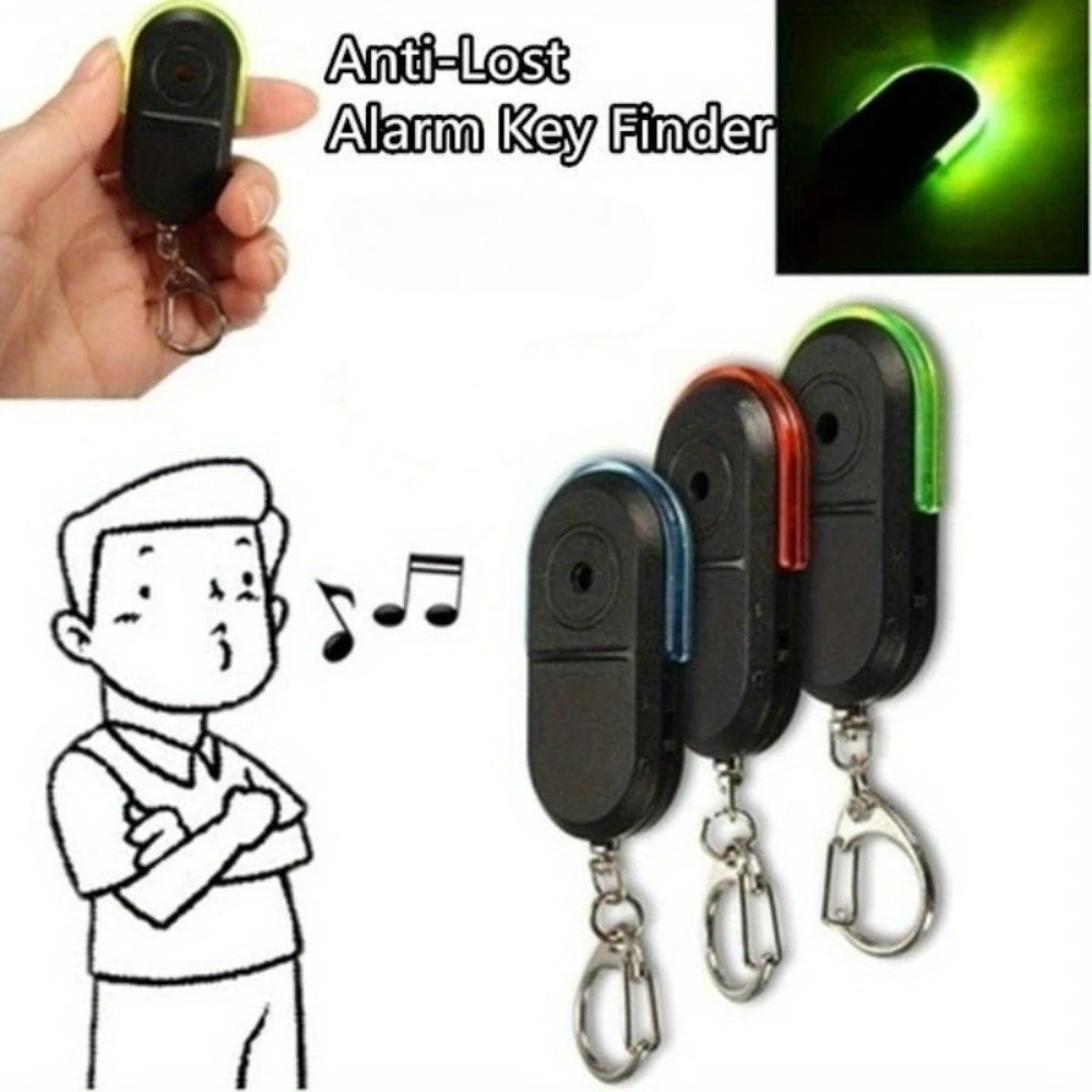 3pcs Anti-Lost Alarm Key Finder Locator Keychain for Men, Whistle Sound LED Light Keychain