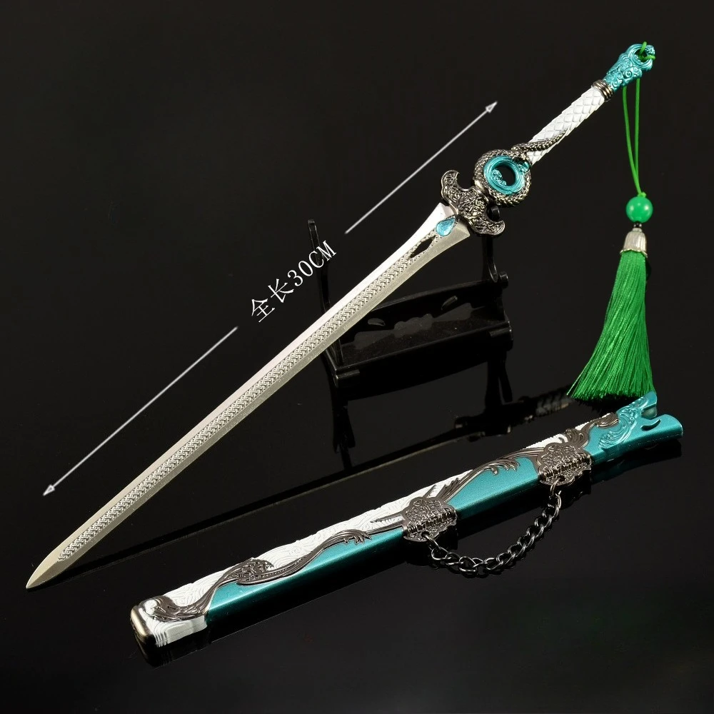 Espada de onda voladora de dieciséis prefecturas de 30cm, cuchillo samurái periférico de animé, arma artesanal totalmente de Metal, modelo de espada Medieval, Juguetes