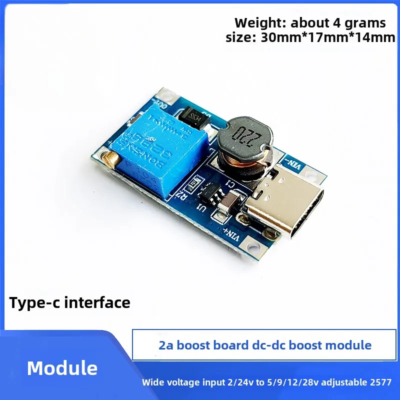 2PCS 2a Scheda Boost DC-DC Modulo Boost Ampio Ingresso Tensione 2/24V Boost 5/9/12/28V Regolabile 2577