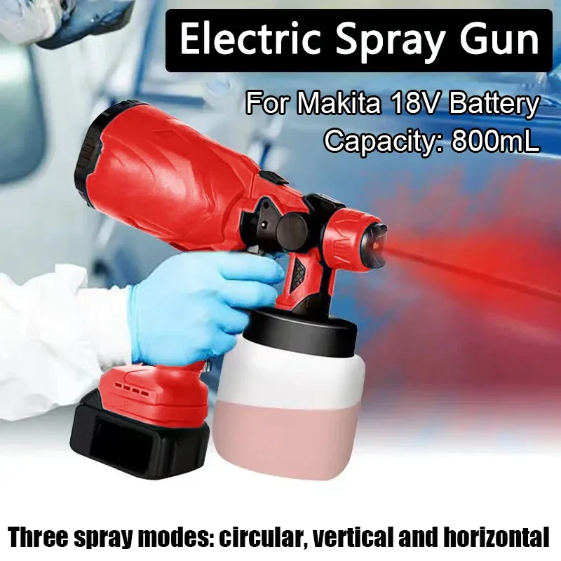 Electric Spray Gun For Makita Battery Cordless Paint Sprayer Auto Furniture Steel Coating Airbrush Compatible Home Power Tools