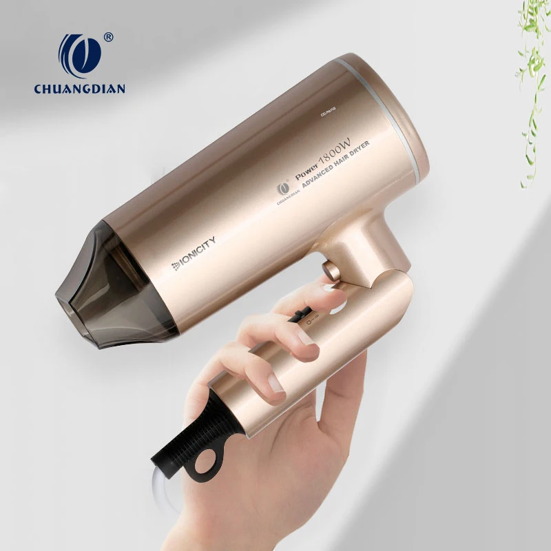 Chuangdian Wall Mounted 1800w High-speed Fold Professional Men Ionic Hair Dryer