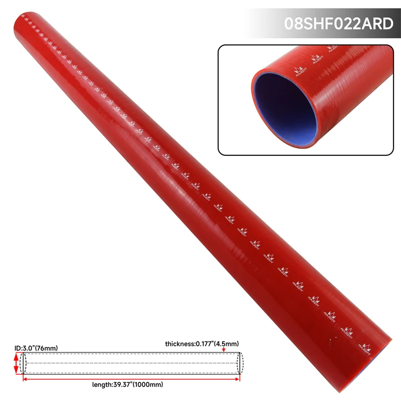 Straight Silicone Hose  Universal 70mm 2.75inch/76mm 3.0inch 3Ply Applicable to Radiator/Piping Coupler 1PCS Black/Blue/Red