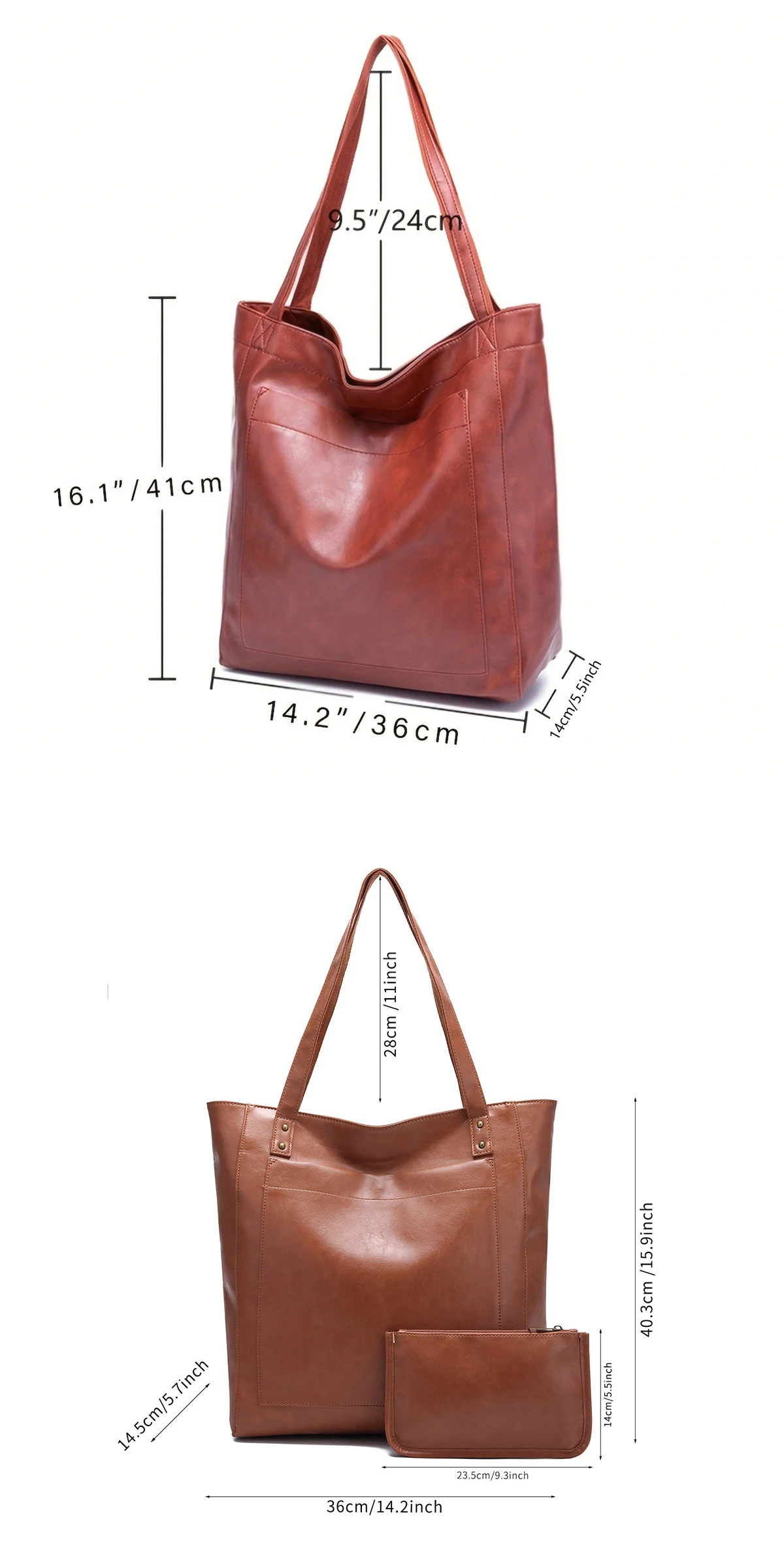 2025, große Kapazität Frauen Taschen Öl Wachs Leder Mode Geldbörse Schulter Taschen Mit Seitentaschen Mädchen Handtaschen Weibliche Totes – Detail 1