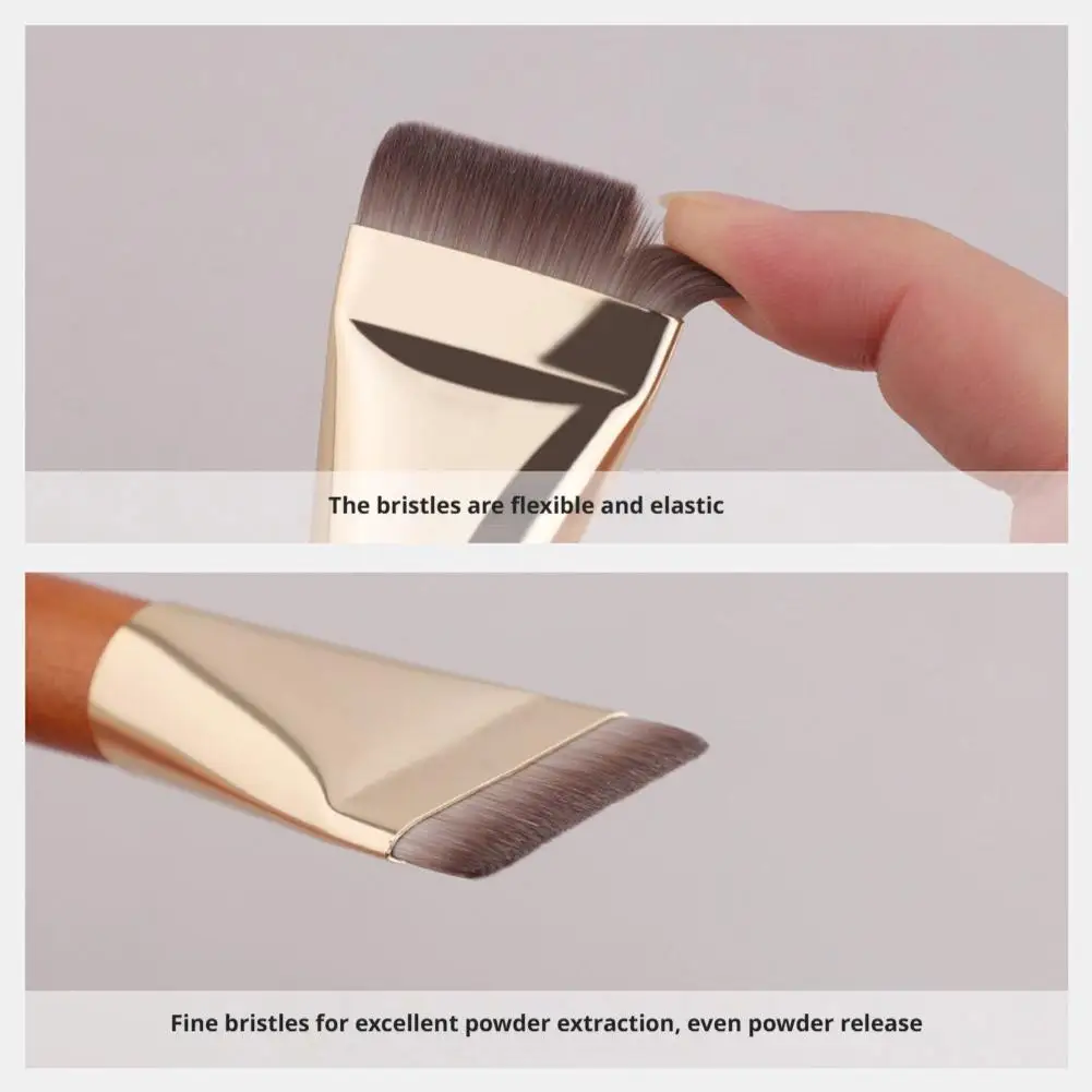 Pincel de base ultrafino, leve, fino, pincel de contorno facial, pincel de contorno plano, mistura de base, creme, pincéis de maquiagem