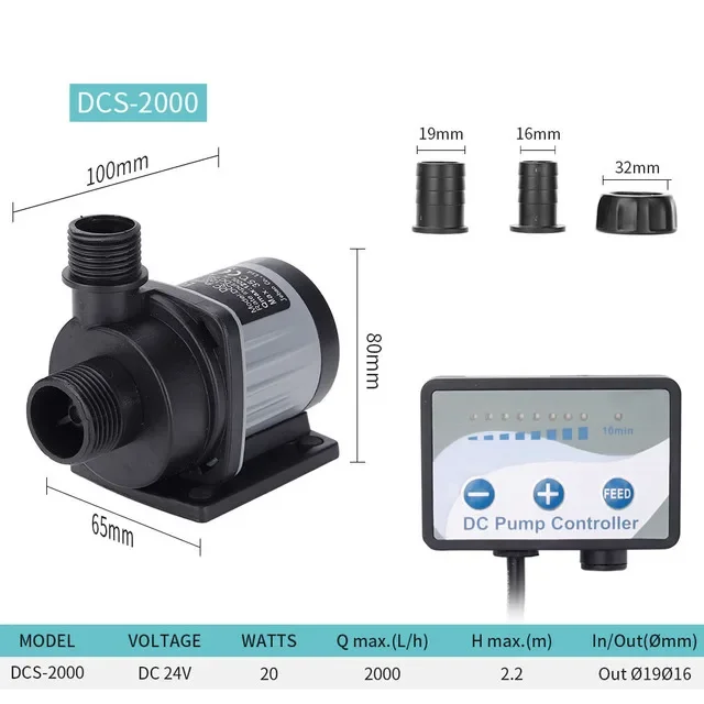Jebao Jecod ポンプ DCS 1200-12000 L/H 水族館調整可能なタンク水中魚