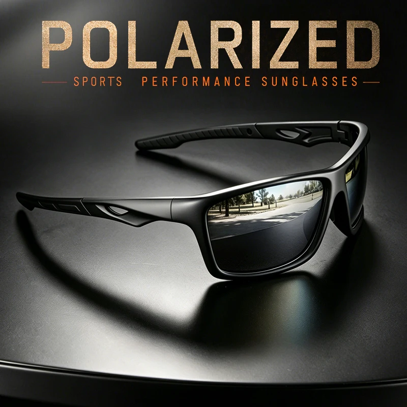 Vintage Outdoor Polarized Sunglasses Men Women Shield Lens Sports Sun Glasses PC Frame TAC Lens Wide Fit Durable UV400