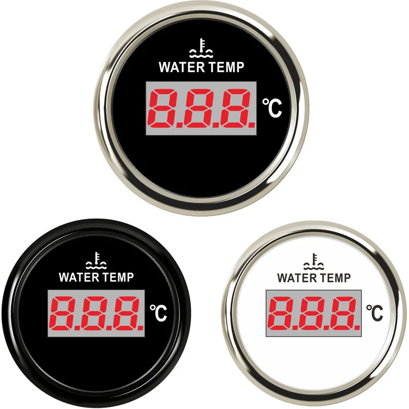 Vehicles 52mm Digital Water Temperature Gauges 40-120Degree Water Temp Meters 9-32v for Auto Boat Agricultural Machinery Engines