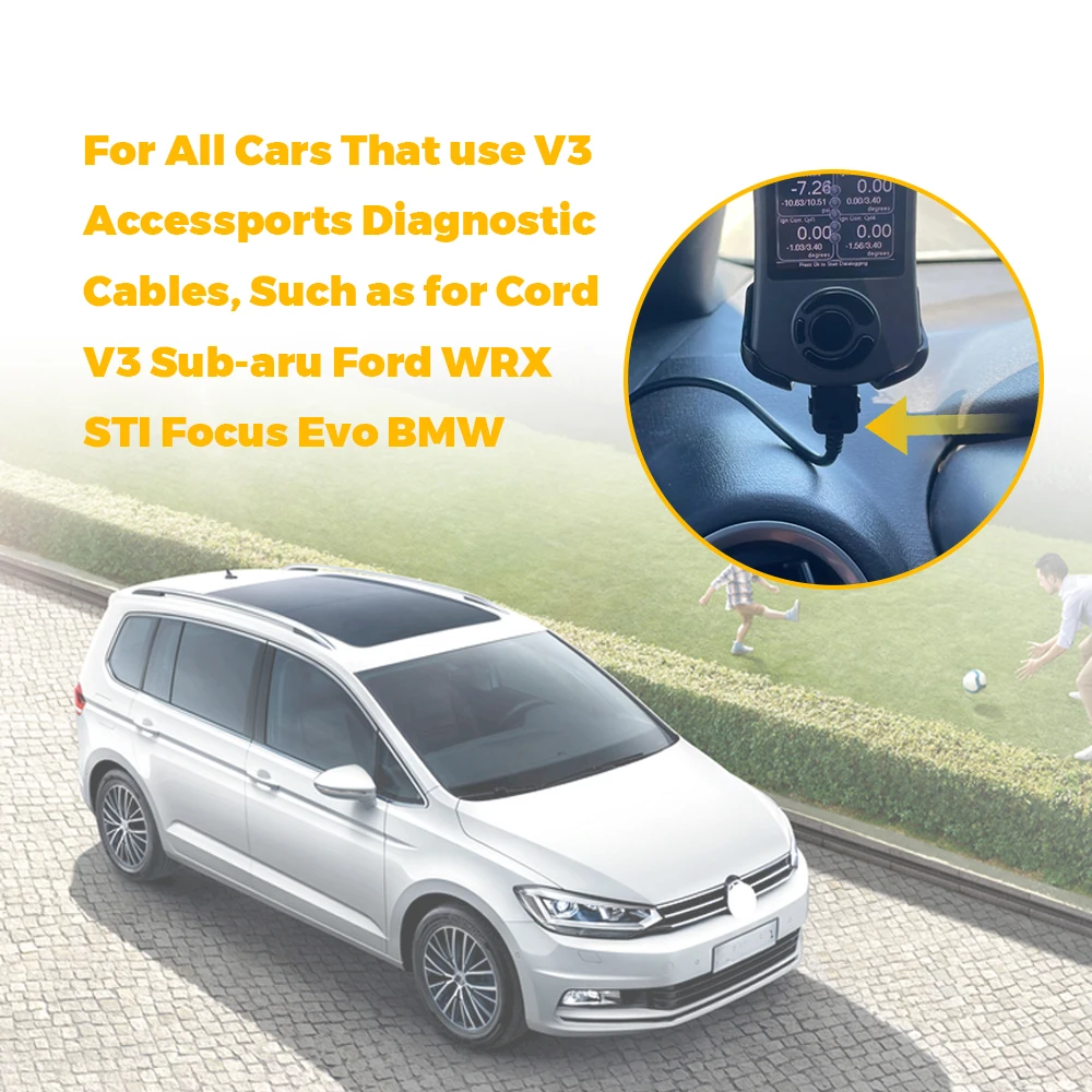 Fits For Cord V3 Sub-aru Ford VW WRX STI Focus Evo BMW OBD2 OBDII Cable