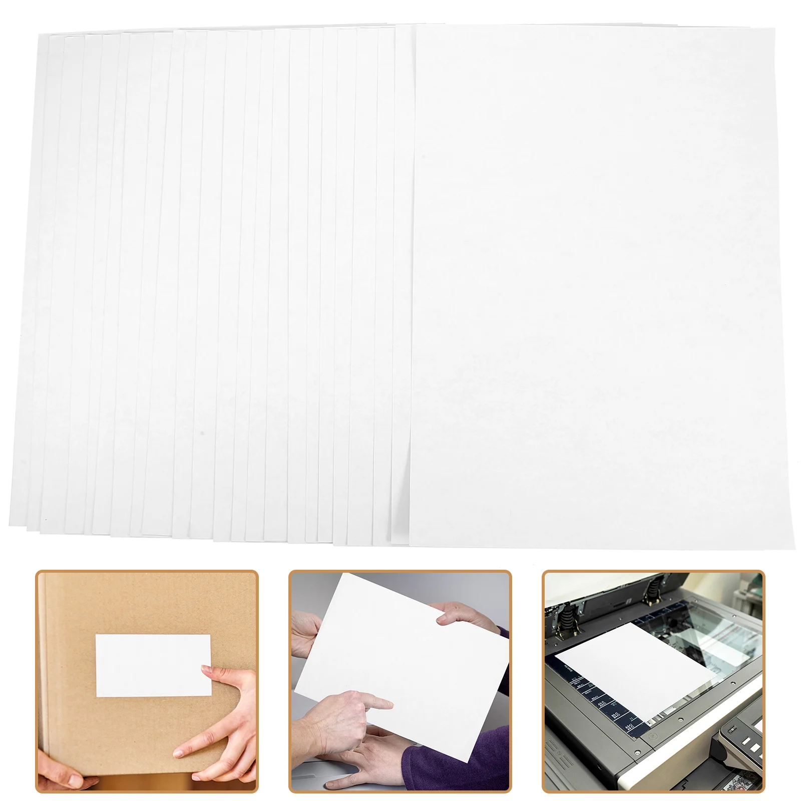 

50 Sheets Copy Marking Sticker A4 Kraft Paper Self-adhesive Printing Blank Photo for Printer Thermal Labels