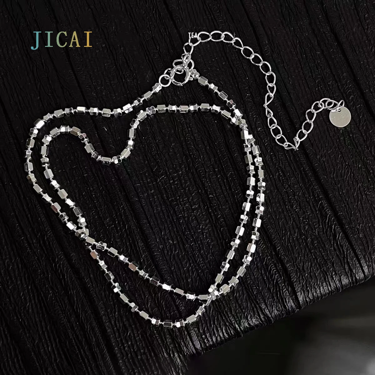 

JICAI S925 Silver Necklace For Women 925 Sterling Silver Choker Bead Female Chain On The Neck About 5 Gram 35.5+8CM