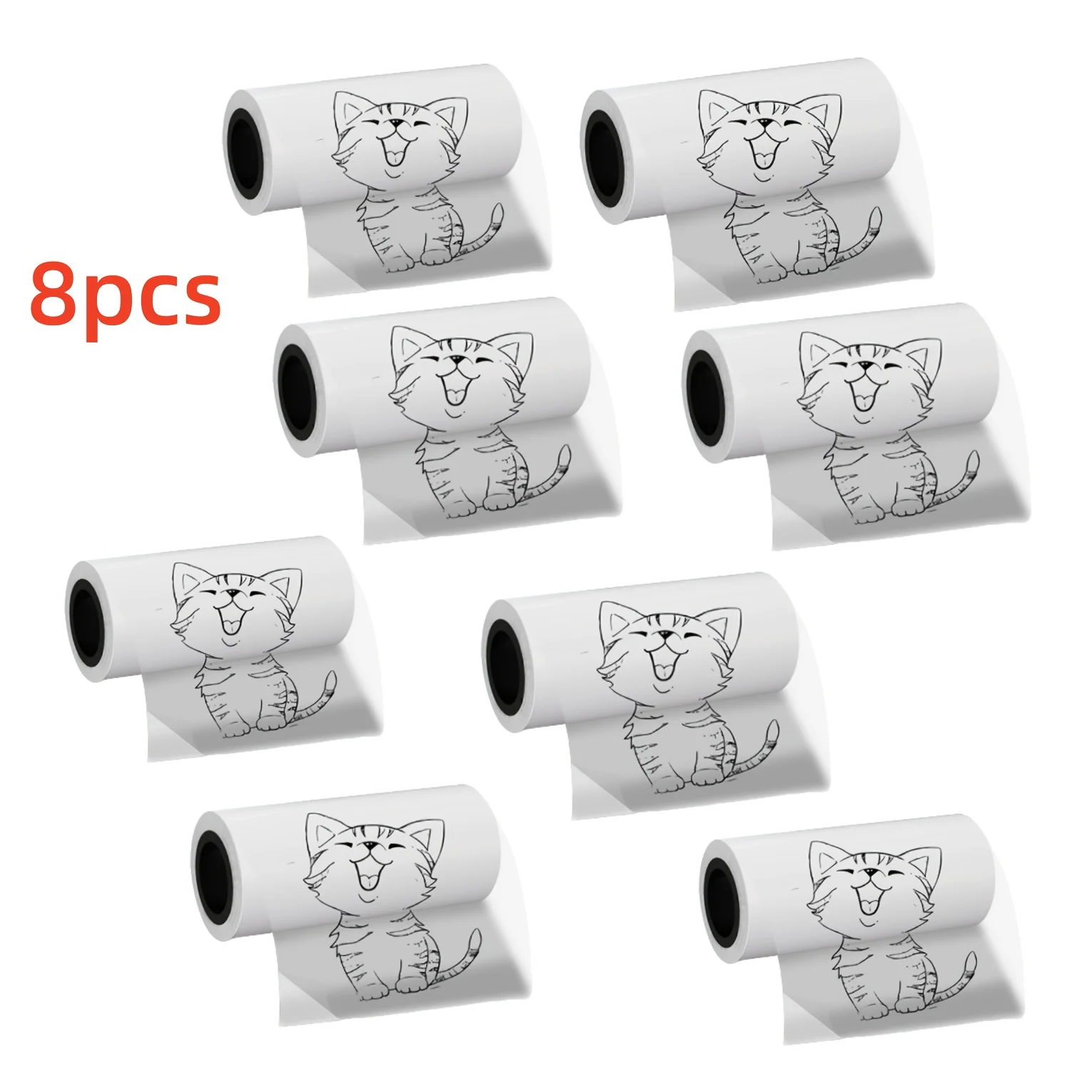 8pcs 57mm Mini Thermal Clear Paper Transparent Self-Adhesive Thermal Paper for Mini Portable Printer Journal Photo Note Supplies