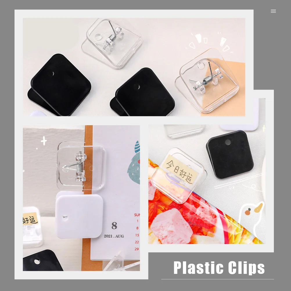 

12pcs Transparent Plastic Document Organizer Folder File Clips for Students Paper Clamp Stationery Office Supplies
