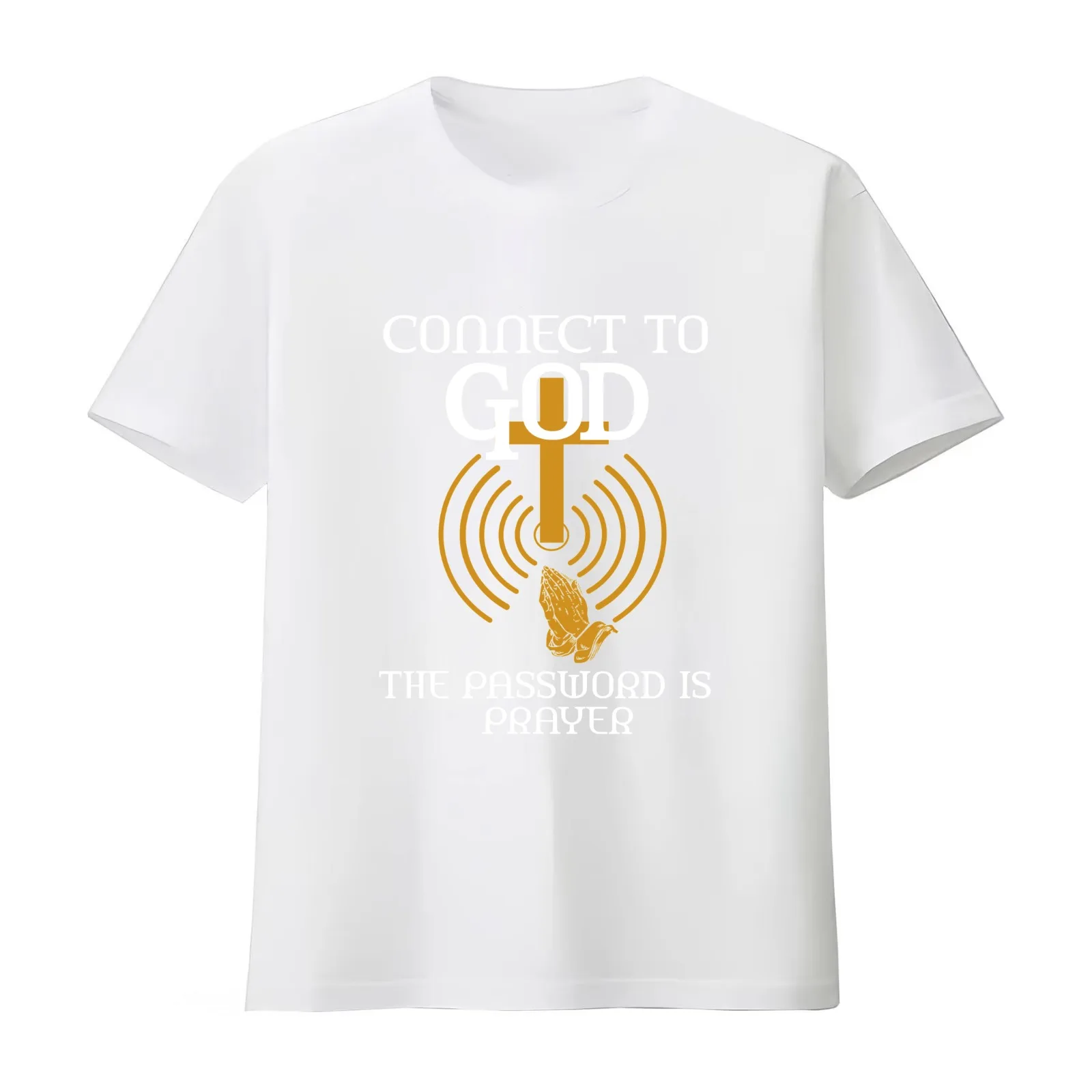 Gift Connect To God The Password Is Prayer T-Shirt Summer Casual Cotton Tee Oversized Streetwear Tops Vintage Graphic Print