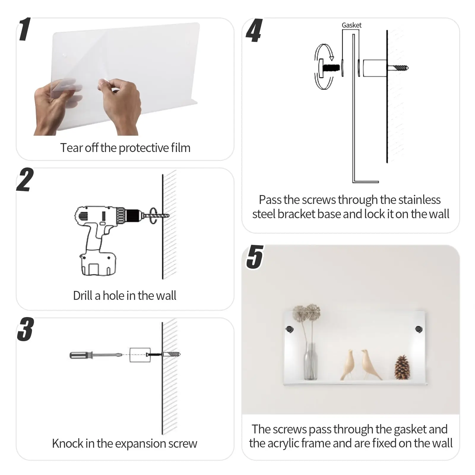 Acrylic Wall Mounted Magazine Rack, Hanging Magazine Holder, Bookshelf, Brochure Rack, Suitable For Meeting Rooms, Living,Homes