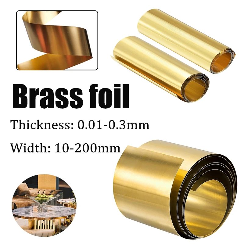

1pcs 0.01-0.3mm Brass Foil Brass Sheet Roll Metal Foil Plate Thin Handicraft Metalworking Brass Metal Thin Sheet Foil Plate