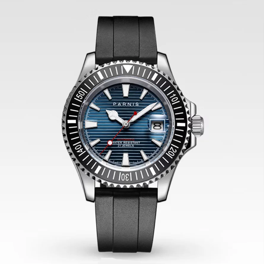 

41mm PARN IS Blue Dial Japanese 8215 Automatic Mechanical Movement 316L Stainless Case Luminous Watches