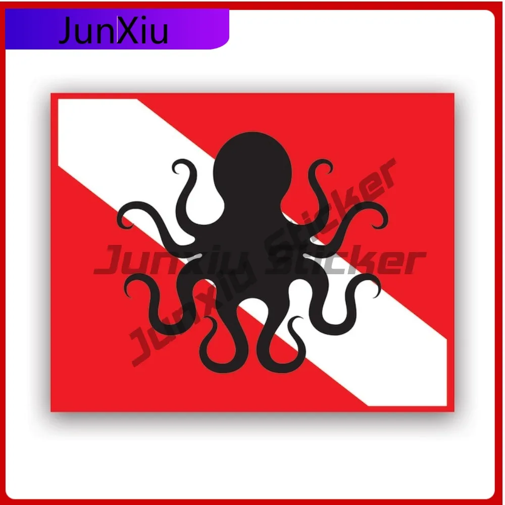 

Octopus Scuba Flag Sticker Uv Protected Decals State Flag Patriotic Car Sticker Vinyl Decal Die Cut Sun Protection Waterproof