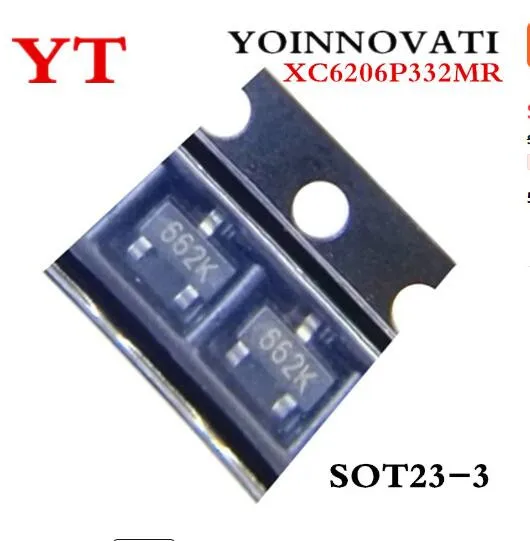 30pcs 1000pcs 3000pcs XC6206P332MR 662K 3.3V/0.5A -23 SMD Stabilized triode