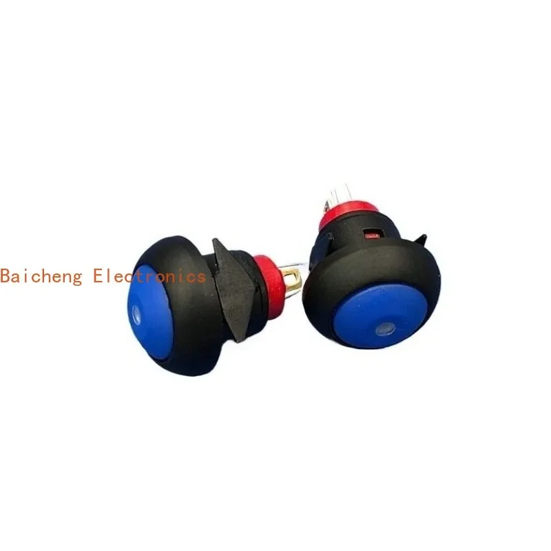 10pcs Checkpoint with green indicator light, circular lock free button, waterproof and dustproof, normally open button switch