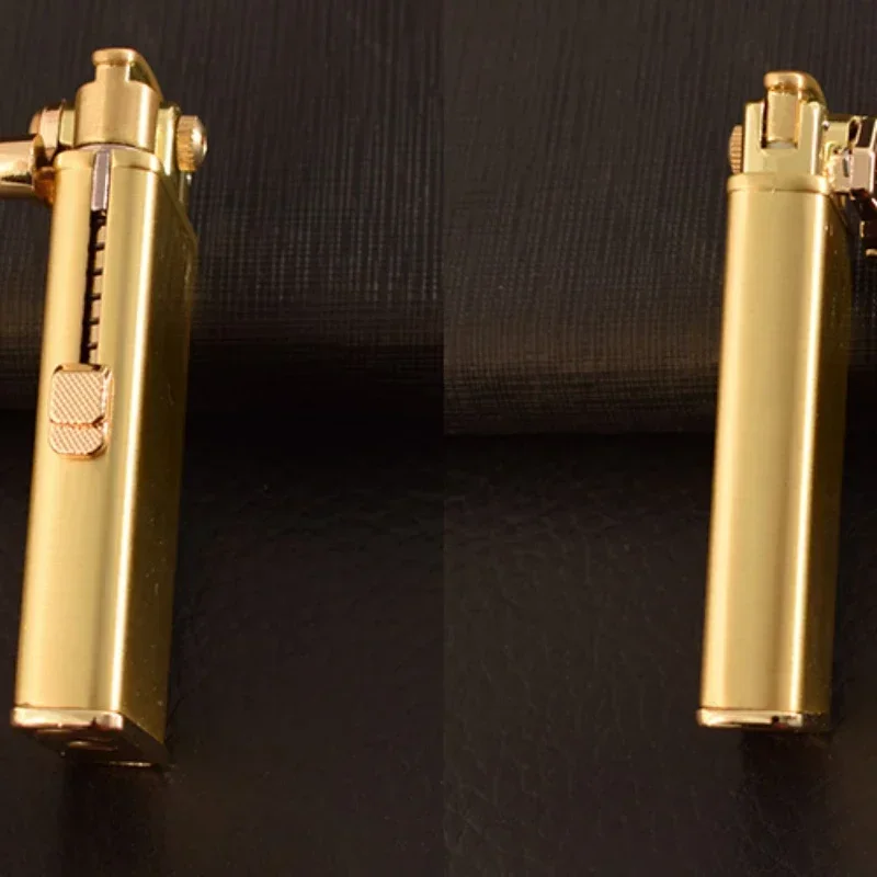 2024 New Metal Rocker Kerosene Lighter Creative Retro Grinding Wheel Ignition Windproof Lighter Smoking Accessories Gift Tool