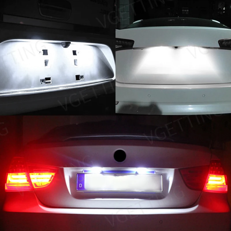 Car LED License Number Plate Light For Volkswagen Golf Passat T5 Transporter Touran Jetta MK3 Skoda No Error White Plate Lamp