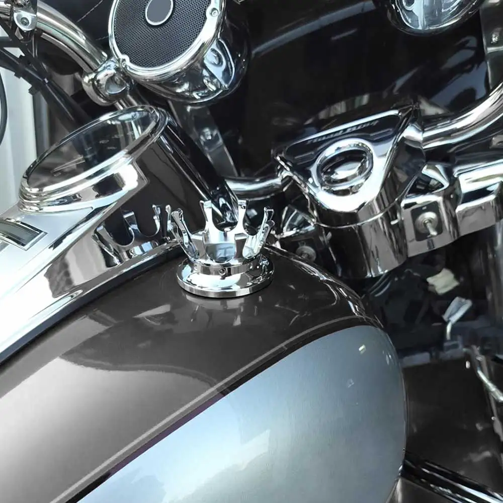 1Pcs Motorcycle Gas Tank Oil Cap Comes With O-Rings To Prevent Leaks For Harley Sportster Road King Softail Dyna 1996-Up Chrome