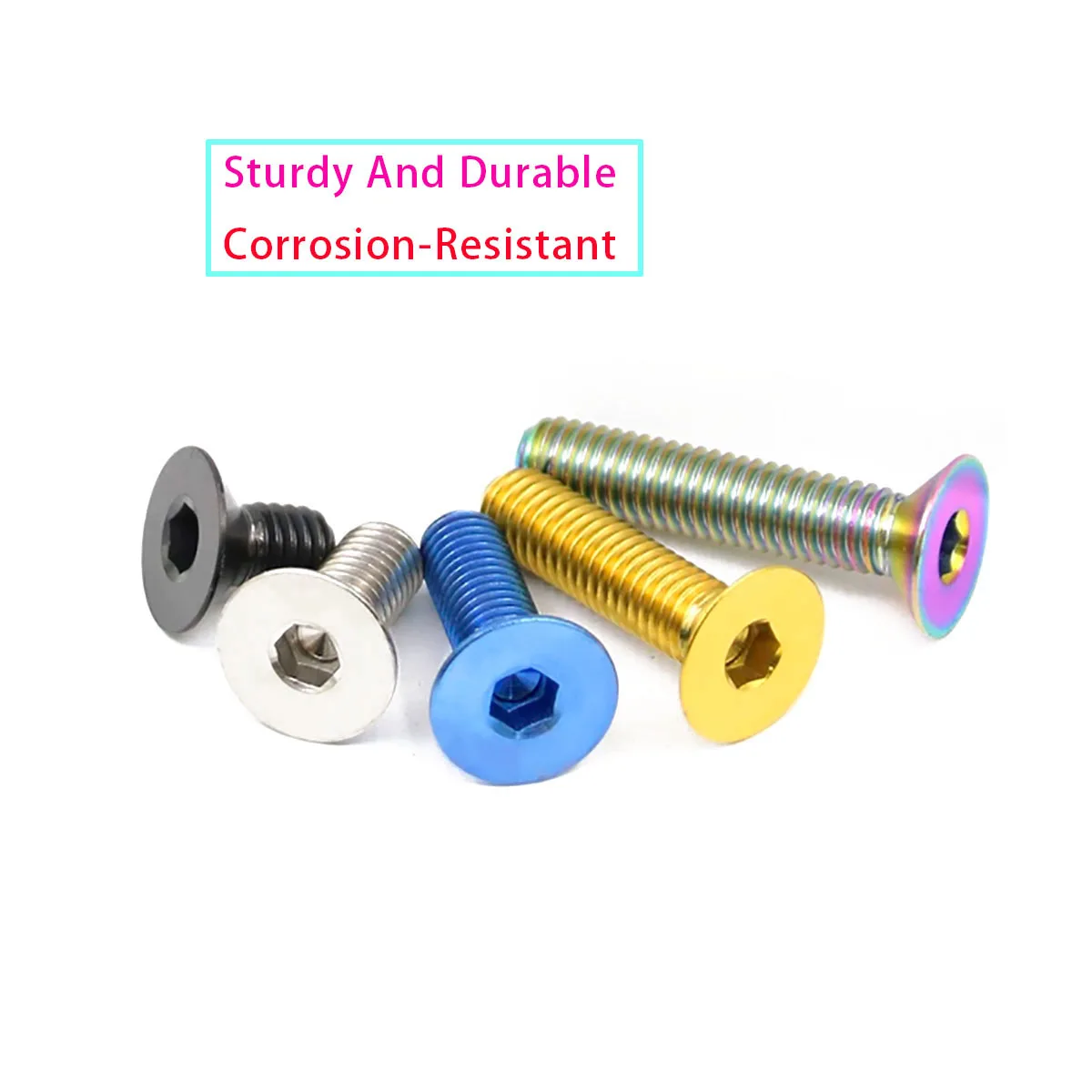 M3 M4 M5 M6 M8 Titanium Alloy Countersunk Flat Head Hexagonal Screw Lightweight Bicycle Brake Motorcycle Engine Upgrade Part