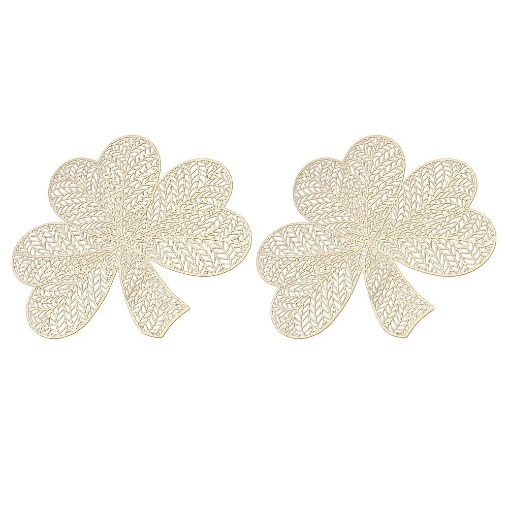 

2Pcs PVC Placemat Heat Insulation Mat Dinning Table Decor Hollow Placemats Placemats