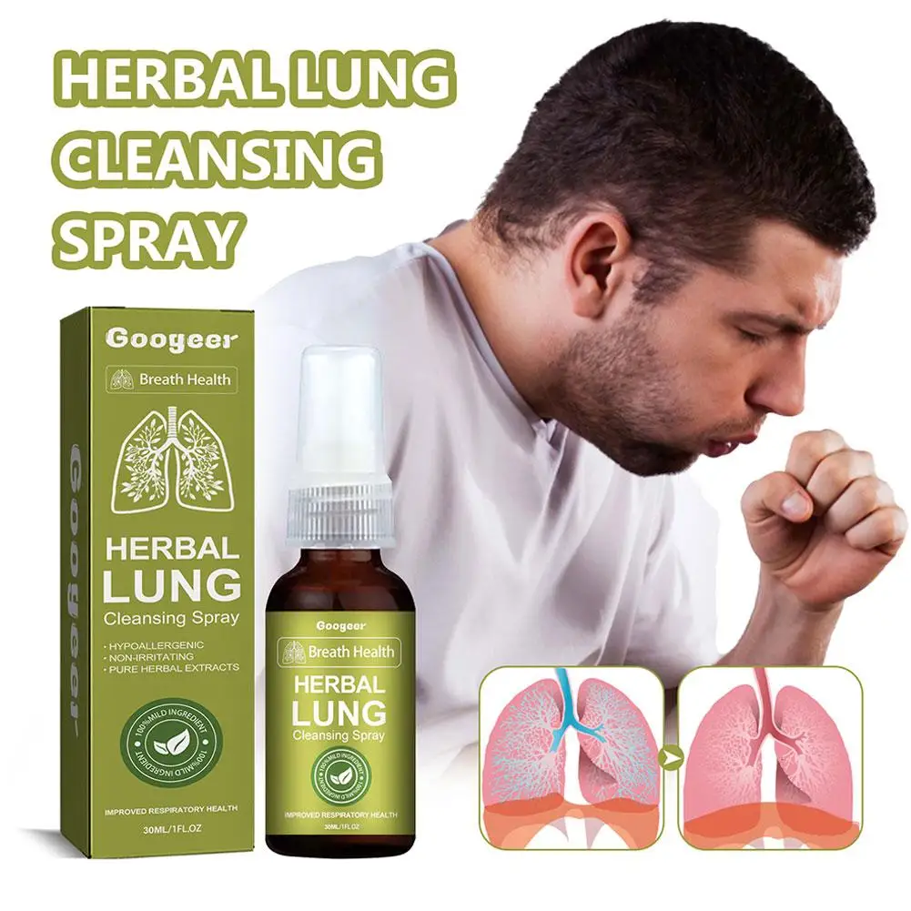 New Googeer Herbal Lung Cleansing Spray Breath Detox Herbal Lung Cleanse Spray, Herbal Lung Cleanse Mist - Powerful Lung Support