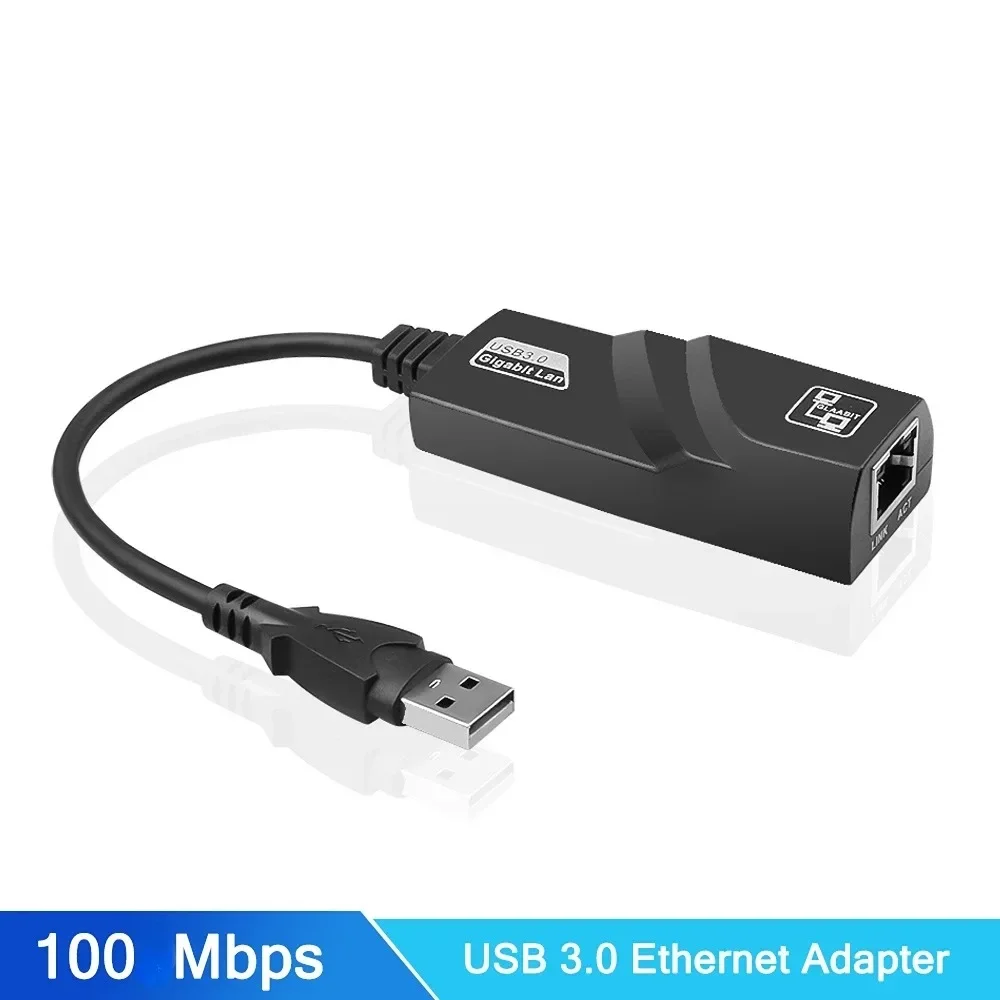 Adaptador Ethernet USB para RJ45 LAN, adaptador Ethernet 100Mbps com USB3.0, driver grátis, adaptador de rede compatível com laptop, PC