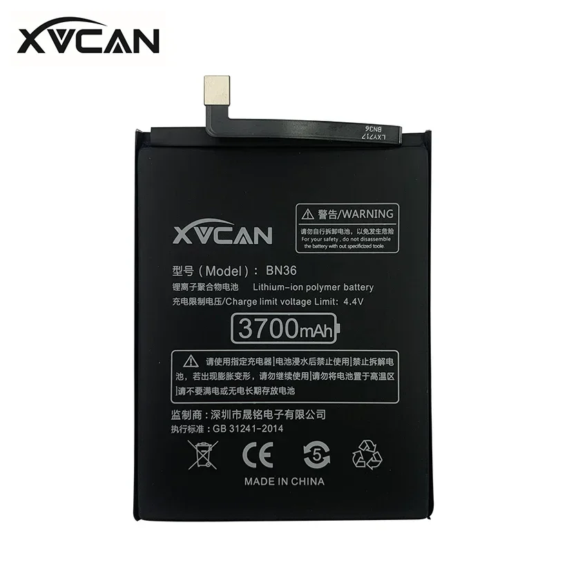 Original XVCAN BN36 3700mAh Battery For Xiaomi Mi 6X A2 Mi6X MiA2 M6X MA2 High Capacity Phone Replacement Batteries Bateria