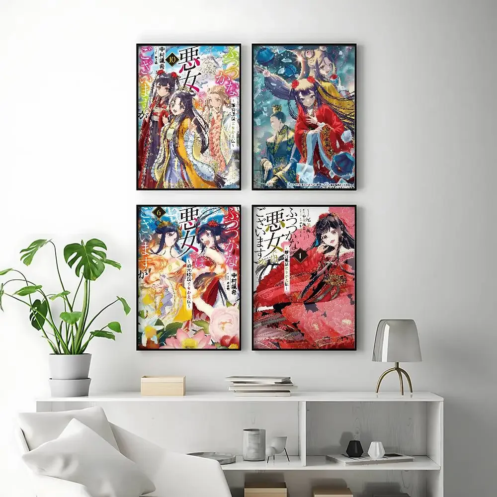 Manga Though I Am an Inept Villainess Posters Premium Self-Adhesive No Residue Wall Sticker for Home Office Bar Decor