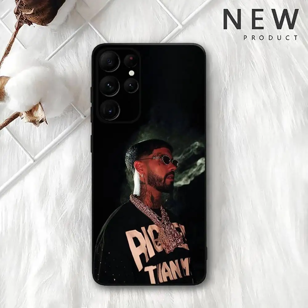 حافظة هاتف A-Annuel AA Rapper لهاتف سامسونج S 25,24,23,22,30,21,10,9,Ultra,Plus,Lite,FE,4,5G حافظة ناعمة سوداء