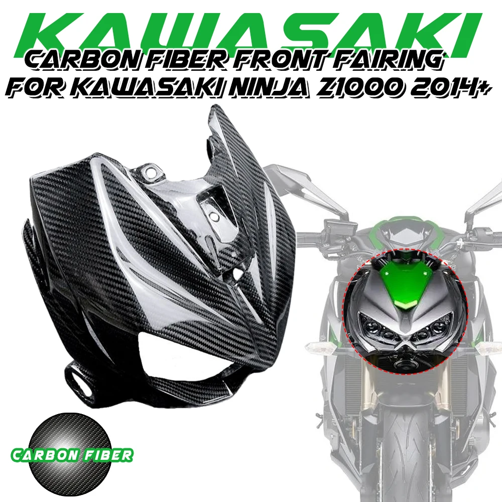 

For Kawasaki Z1000 2014 2015 2016 2019 2022 2023 100% Full Dry Carbon Fiber Front Fairing Motorcycle Body Kit Fairings Kits