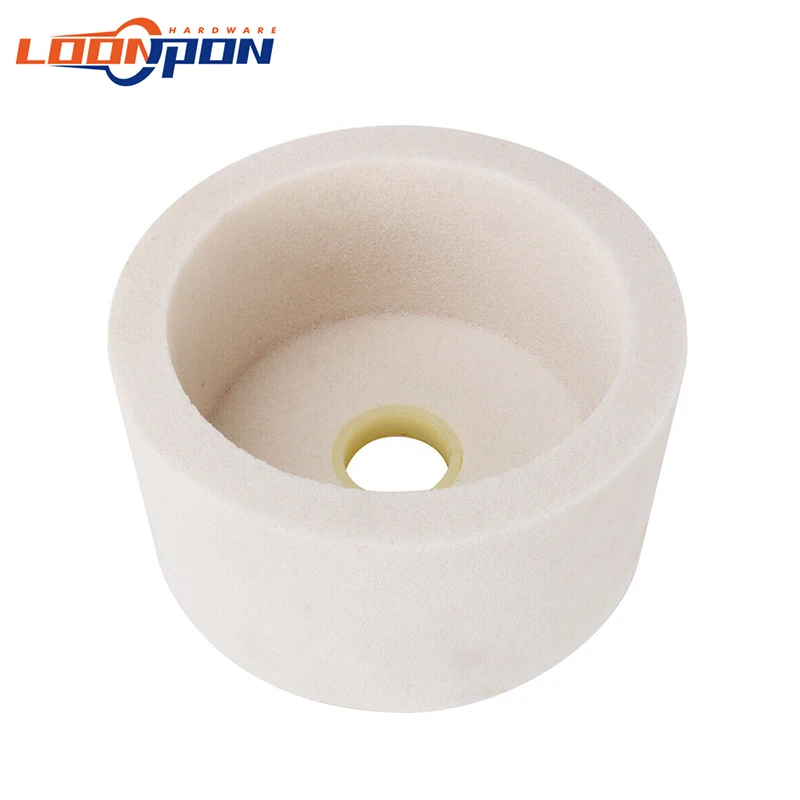 Ceramic Grinding Wheel Cup Type 60# Ceramic Marble 200x100x32mm 1Pc for Polishing and Grinding Metal