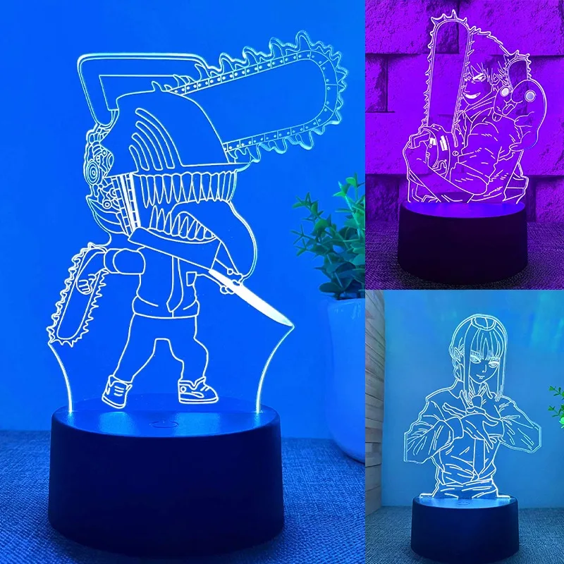 

Бензопила Человек Ночник Визуальные светодиодные фигурки Модель Забавный стол Креативная 3D лампа Спальня Украшение стола Орнамент Прикроватная лампа Подарок