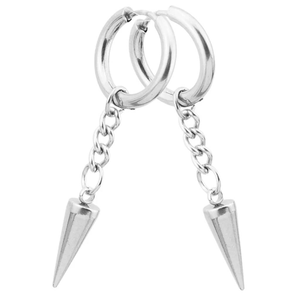 

1Pair Titanium Steel Punk Hoop Earrings Rivet Dangle for Women Party Wedding Fashion Jewelry Rivet Earrings Fashion Jewelry