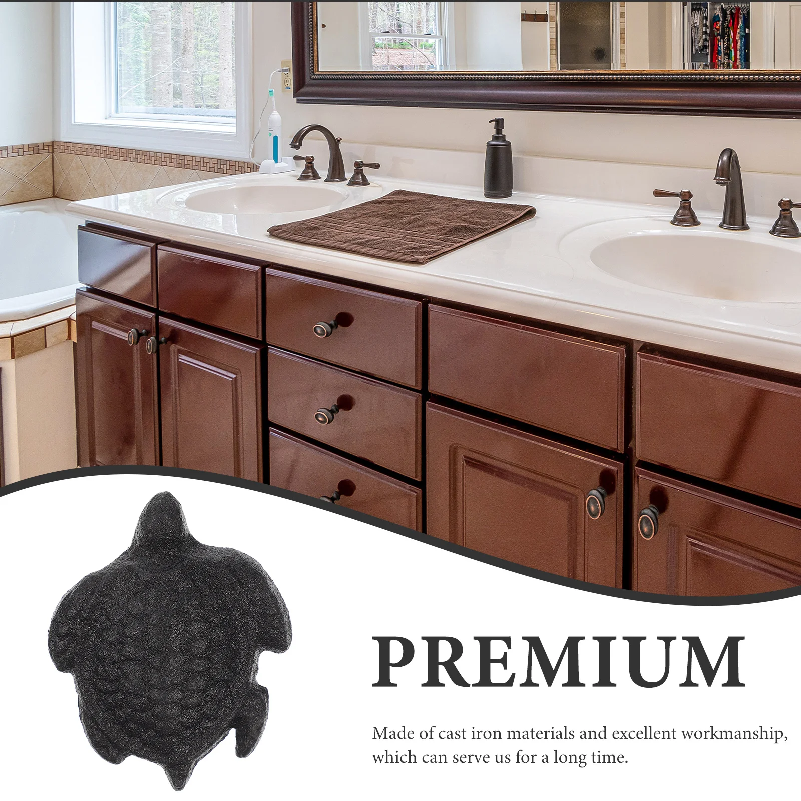 

2 Pcs Turtle Holds Hands Door Pull Handle Household Drawer Handles Nautical Cast Iron Cabinet Knobs Dresser