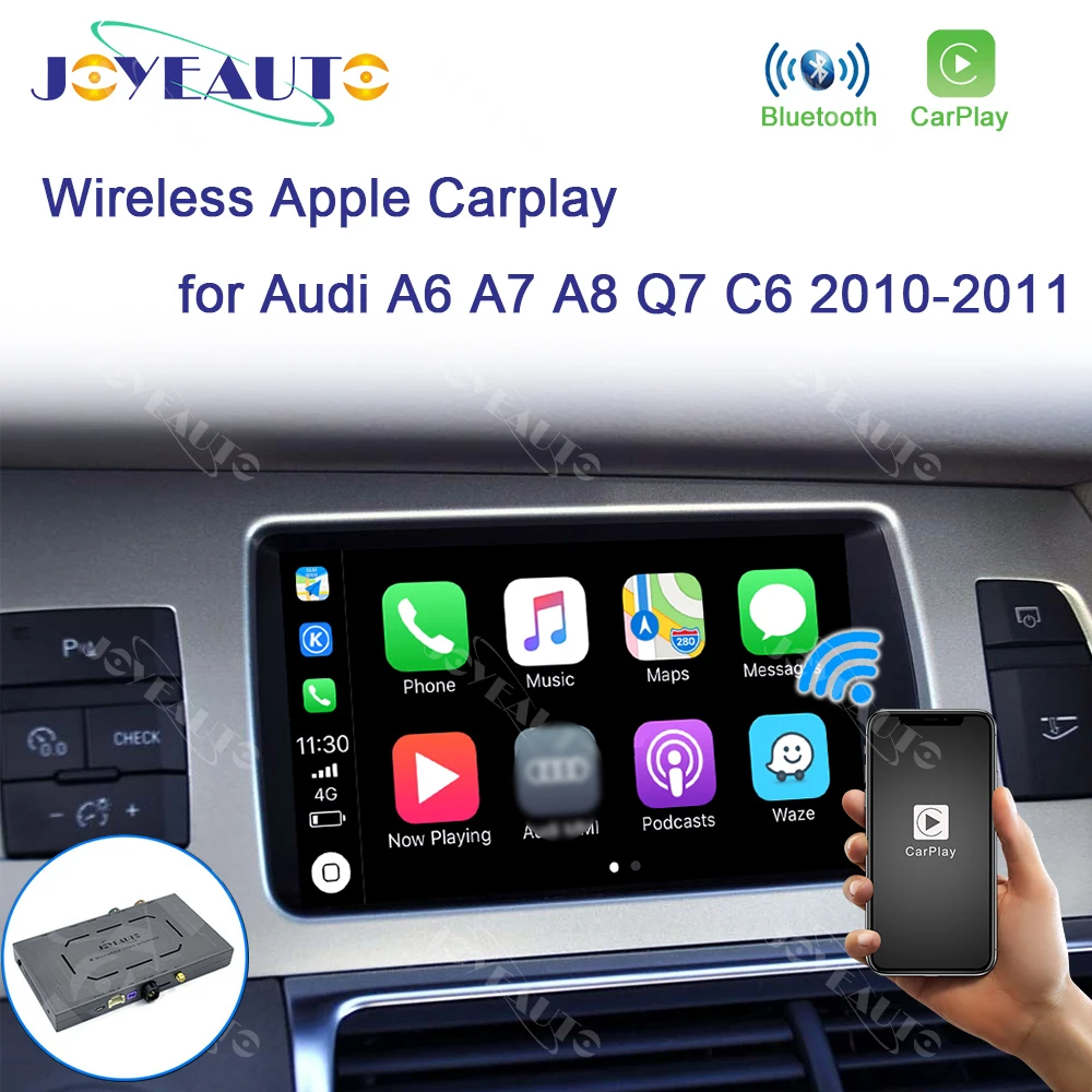 

JoyeAuto Wireless Apple CarPlay Interface For Audi A6 A7 A8 Q7 C6 2010 2011 Android Auto iOS15 Airplay Car Play Radio Retrofit