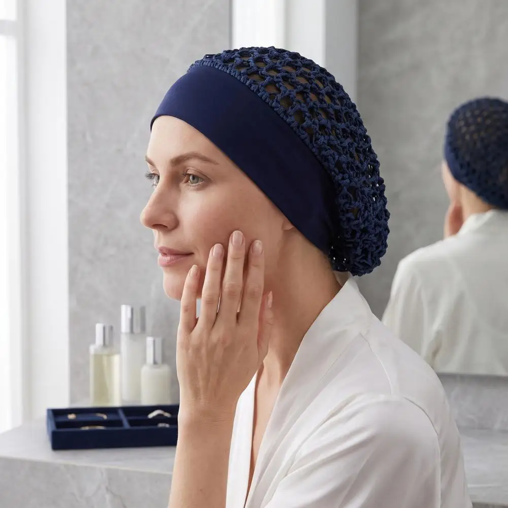 Wig Cap for Wig Styling Elastic Hair Net for Women Mesh Crochet Hair Net Bonnet for Women Breathable Sleeping Cap with Wide